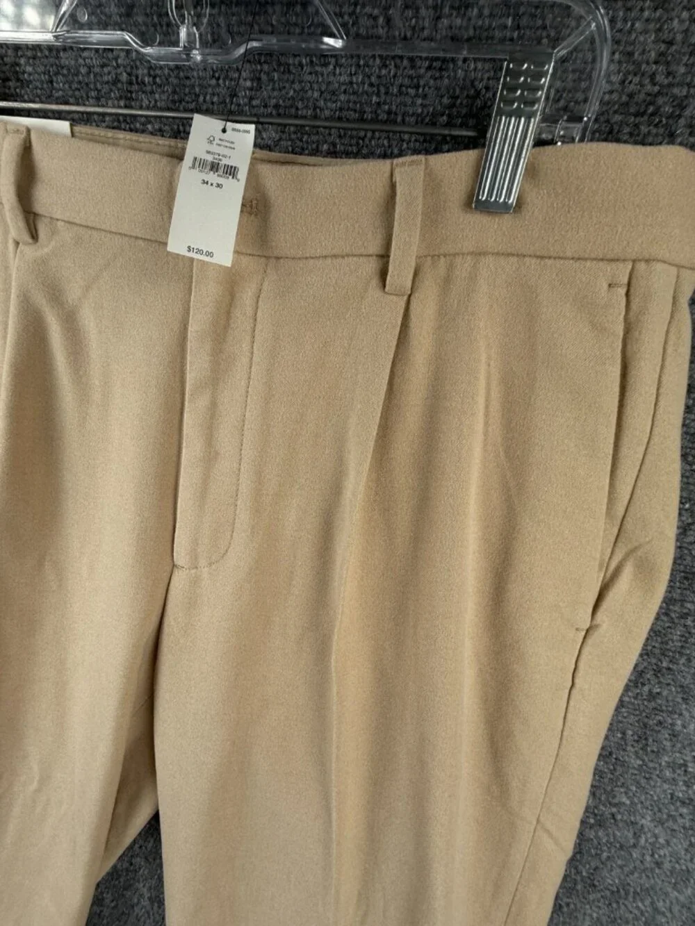 NWT Banana Republic Brushed Pleated Pant Men 34x30 Tapered Leg Relaxed Fit